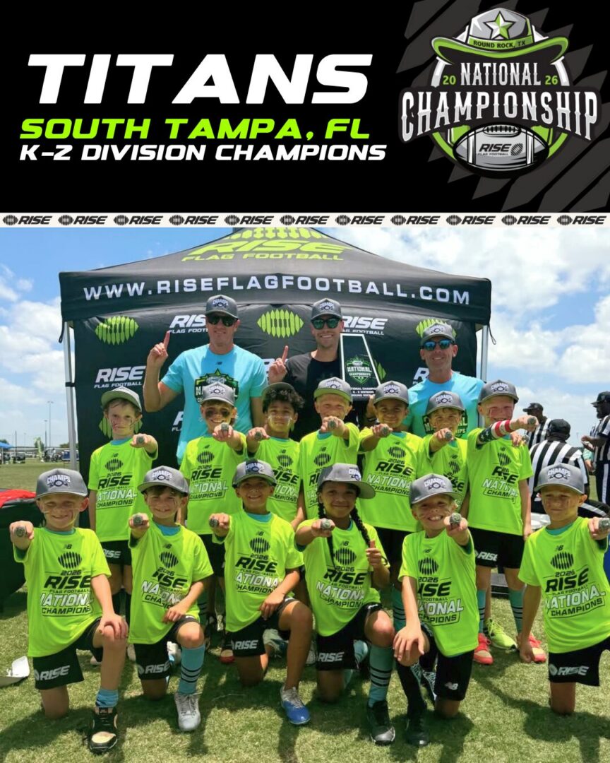 South Tampa Titans kids with championship rings